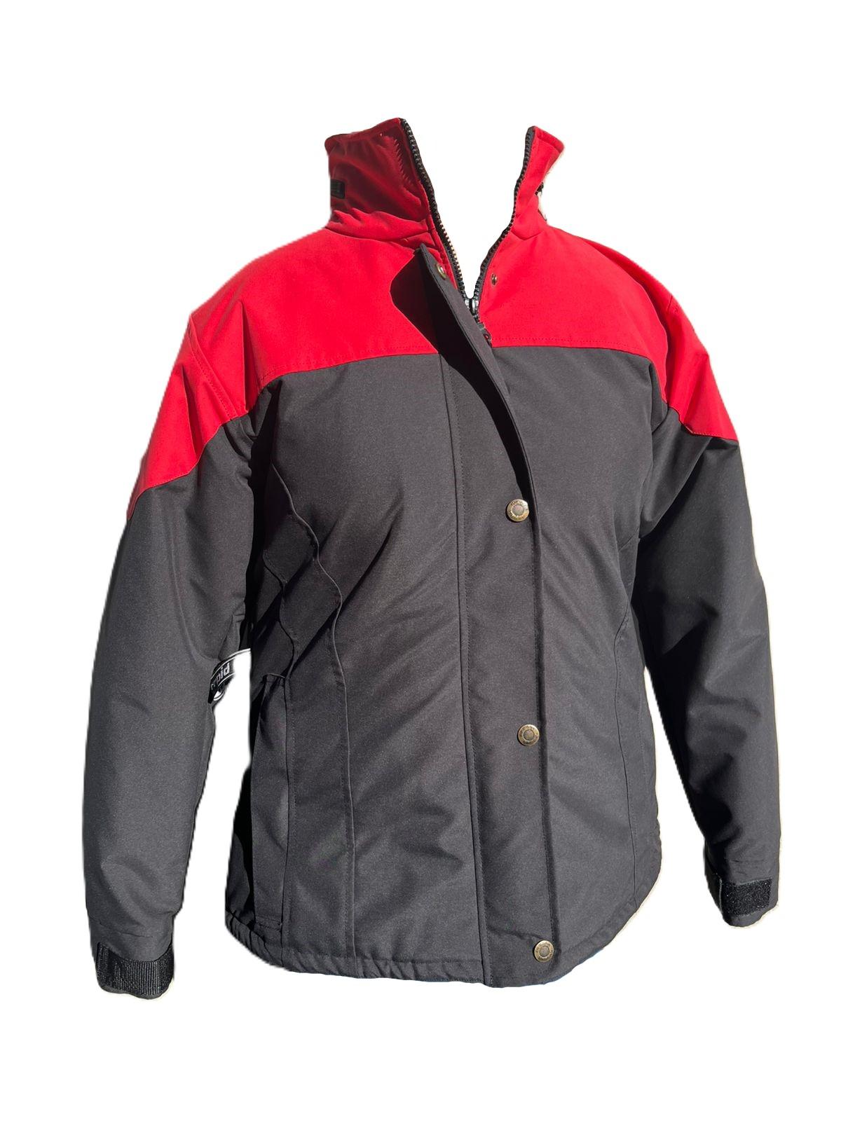 ladies-ski-jacket-red-black-front Ladies SnowSki Jacket - Black/ Red - Image 1