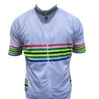 Men's Cycling Shirt - White with South African Flag Stripes